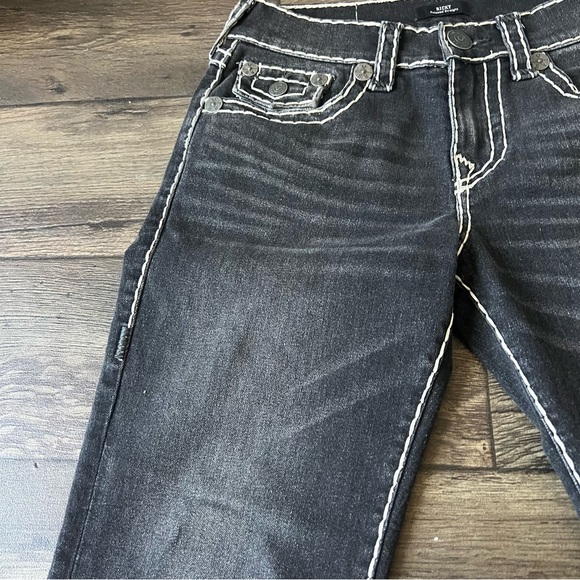 True Religion Men's Ricky Rope Stitch Flap Jeans Washed Black Size 29 - Picture 9 of 11